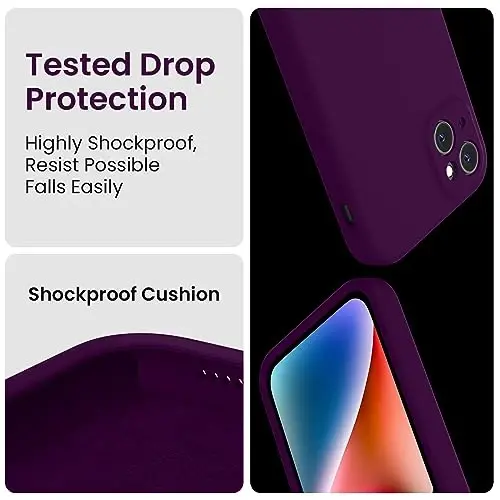 FireNova Designed for iPhone 13 Pro Case, Silicone Upgraded [Camera Protection] Phone Case with [2 Screen Protectors], Soft Anti-Scratch Microfiber Lining Inside, 6.1 inch, Wine Red - 4