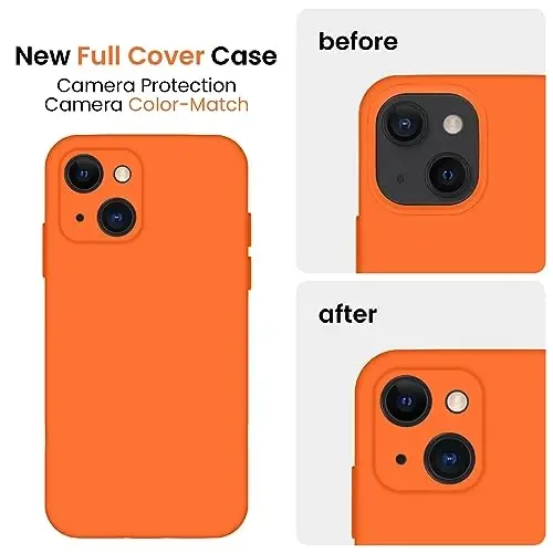 FireNova Designed for iPhone 13 Case, Silicone Upgraded [Camera Protection] Phone Case, Soft Anti-Scratch Microfiber Lining Inside, 6.1 inch, Neon Orange - 3