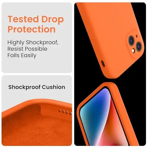 FireNova Designed for iPhone 13 Case, Silicone Upgraded [Camera Protection] Phone Case, Soft Anti-Scratch Microfiber Lining Inside, 6.1 inch, Neon Orange - 4