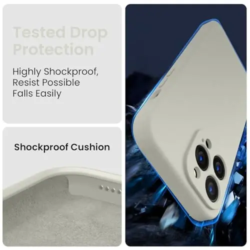 FireNova Designed for iPhone 13 Pro Max Case, Silicone [Camera Protection] Phone Case, Soft Anti-Scratch Microfiber Lining Inside, 6.7 inch, Stone - 4