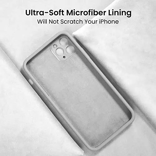 FireNova Designed for iPhone 13 Pro Max Case, Silicone [Camera Protection] Phone Case with [2 Screen Protectors], Soft Anti-Scratch Microfiber Lining Inside, 6.7 inch, White - 5