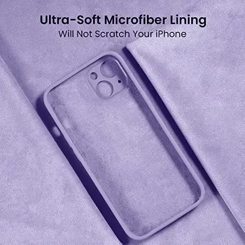 FireNova Designed for iPhone 14 Case, Silicone Upgraded [Camera Protection] Phone Case with [2 Screen Protectors], Soft Anti-Scratch Microfiber Lining Inside, 6.1 inch, Clove Purple - 5