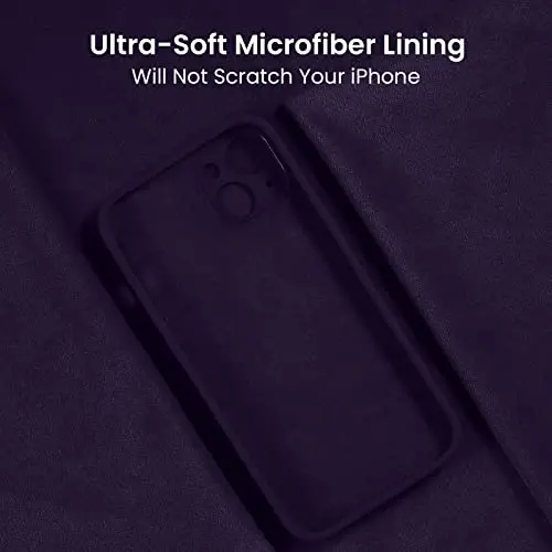 FireNova Designed for iPhone 14 Case, Silicone Upgraded [Camera Protection] Phone Case with [2 Screen Protectors], Soft Anti-Scratch Microfiber Lining Inside, 6.1 inch, Purple - 5