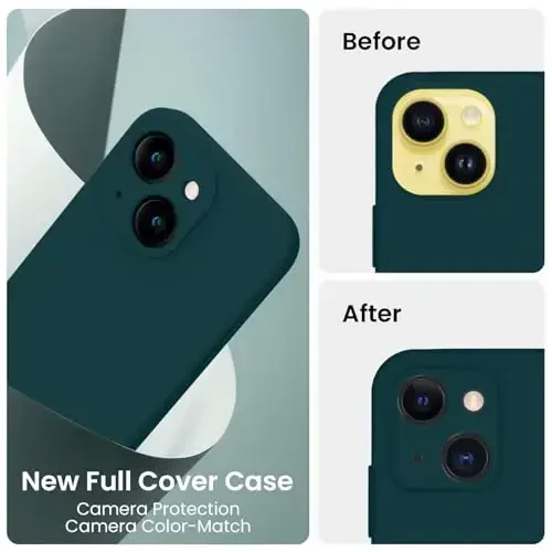 FireNova Designed for iPhone 14 Case, Silicone Upgraded [Camera Protection] Phone Case with [2 Screen Protectors], Soft Anti-Scratch Microfiber Lining Inside, 6.1 inch, Teal - 3