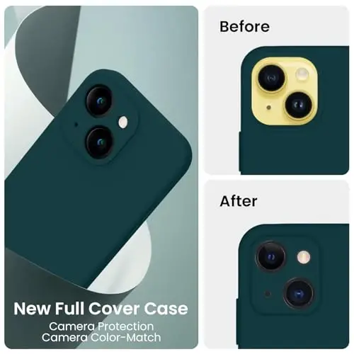 FireNova Designed for iPhone 14 Case, Silicone Upgraded [Camera Protection] Phone Case with [2 Screen Protectors], Soft Anti-Scratch Microfiber Lining Inside, 6.1 inch, Teal - 3