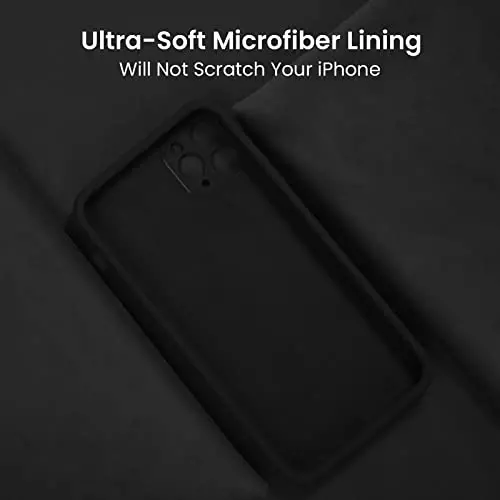 FireNova Designed for iPhone 14 Pro Max Case, Silicone Upgraded [Camera Protection] Case, Soft Anti-Scratch Microfiber Lining Inside, 6.7 inch, Black - 5