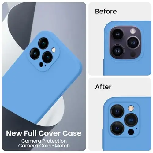 FireNova Designed for iPhone 14 Pro Max Case, Silicone Upgraded [Camera Protection] Case, Soft Anti-Scratch Microfiber Lining Inside, 6.7 inch, Blue - 3
