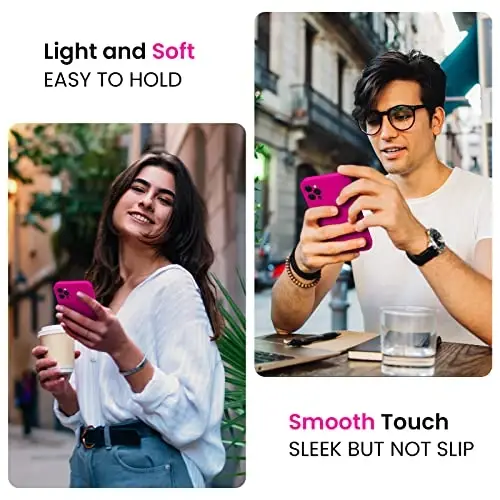 FireNova Designed for iPhone 14 Pro Max Case, Silicone Upgraded [Camera Protection] Case, Soft Anti-Scratch Microfiber Lining Inside, 6.7 inch, Hot Pink - FIRENOVA (1)