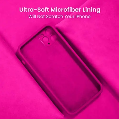 FireNova Designed for iPhone 14 Pro Max Case, Silicone Upgraded [Camera Protection] Case, Soft Anti-Scratch Microfiber Lining Inside, 6.7 inch, Hot Pink - 5