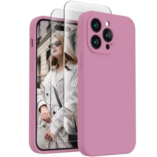 FireNova Designed for iPhone 14 Pro Max Case, Silicone Upgraded [Camera Protection] Case, Soft Anti-Scratch Microfiber Lining Inside, 6.7 inch, Lilac Purple 