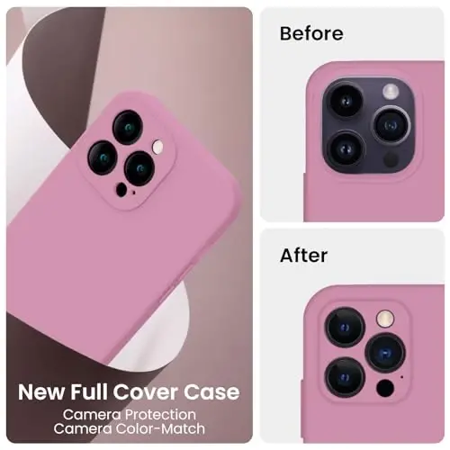 FireNova Designed for iPhone 14 Pro Max Case, Silicone Upgraded [Camera Protection] Case, Soft Anti-Scratch Microfiber Lining Inside, 6.7 inch, Lilac Purple - 3