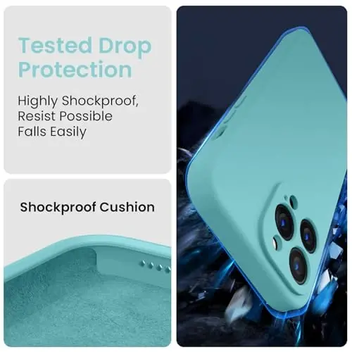 FireNova Designed for iPhone 14 Pro Max Case, Silicone Upgraded [Camera Protection] Case, Soft Anti-Scratch Microfiber Lining Inside, 6.7 inch, Sea Blue - 4
