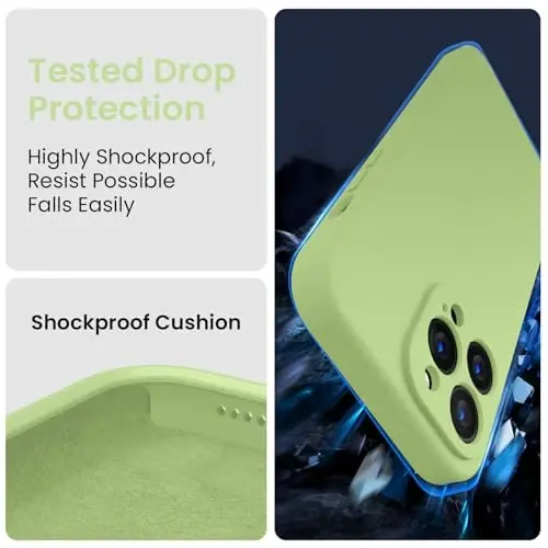 FireNova Designed for iPhone 14 Pro Max Case, Silicone Upgraded [Camera Protection] Case, Soft Anti-Scratch Microfiber Lining Inside, 6.7 inch, Tea Green - 4