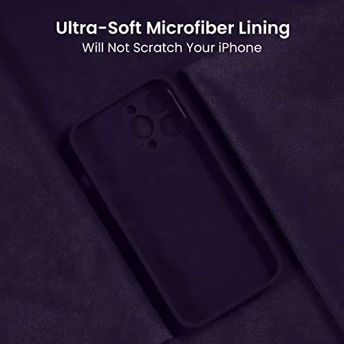 FireNova Designed for iPhone 14 Pro Max Case, Silicone Upgraded [Camera Protection] Case with [2 Screen Protectors], Soft Anti-Scratch Microfiber Lining Inside, 6.7 inch, Purple - 5