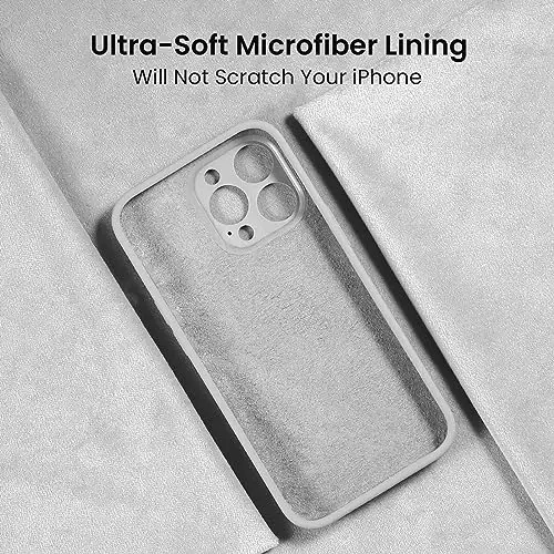 FireNova Designed for iPhone 15 Pro Case, Silicone Upgraded [Camera Protection] Phone Case with [2 Screen Protectors], Soft Anti-Scratch Microfiber Lining Inside, 6.1 inch, White - 5