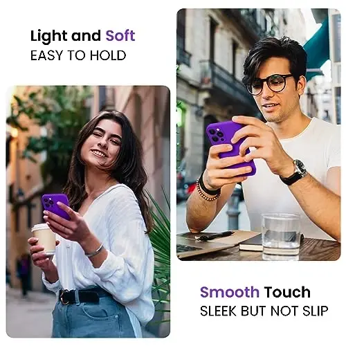 FireNova Designed for iPhone 15 Pro Max Case, Silicone Upgraded [Camera Protection] Phone Case with [2 Screen Protectors], Soft Anti-Scratch Microfiber Lining Inside, 6.7 inch, Neon Purple - 2