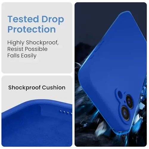 FireNova Designed for iPhone 16 Case, Silicone Upgraded [Camera Protection] Phone Case, Soft Anti-Scratch Microfiber Lining Inside, 6.1 inch, Klein Blue - 4