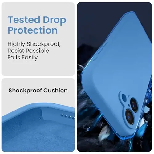 FireNova Designed for iPhone 16 Case, Silicone Upgraded [Camera Protection] Phone Case with [2 Screen Protectors], Soft Anti-Scratch Microfiber Lining Inside, 6.1 inch, Blue - 4