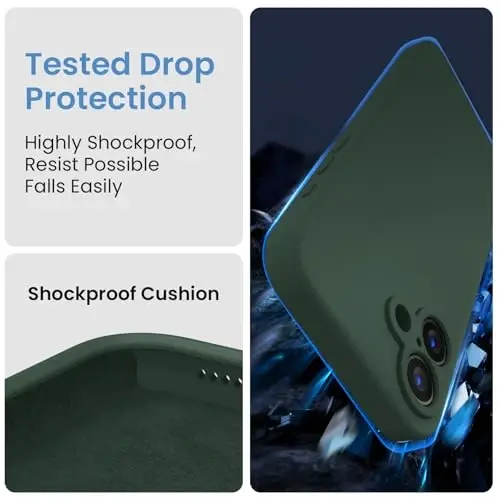 FireNova Designed for iPhone 16 Plus Case, Silicone Upgraded [Camera Protection] Case, Soft Anti-Scratch Microfiber Lining Inside, 6.7 inch, Alpine Green - 4