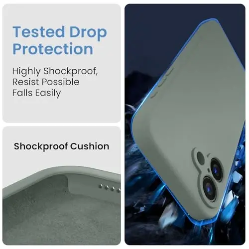 FireNova Designed for iPhone 16 Plus Case, Silicone Upgraded [Camera Protection] Case, Soft Anti-Scratch Microfiber Lining Inside, 6.7 inch, Calke Green - 4