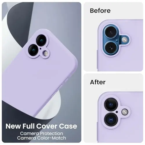 FireNova Designed for iPhone 16 Plus Case, Silicone Upgraded [Camera Protection] Case, Soft Anti-Scratch Microfiber Lining Inside, 6.7 inch, Clove Purple - 3