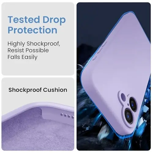 FireNova Designed for iPhone 16 Plus Case, Silicone Upgraded [Camera Protection] Case, Soft Anti-Scratch Microfiber Lining Inside, 6.7 inch, Clove Purple - 4