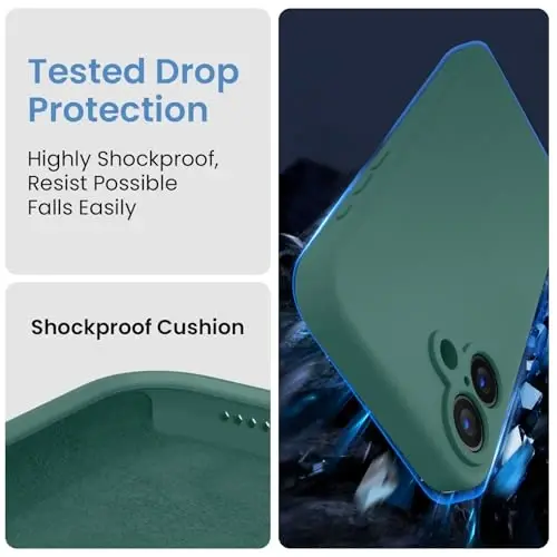 FireNova Designed for iPhone 16 Plus Case, Silicone Upgraded [Camera Protection] Case, Soft Anti-Scratch Microfiber Lining Inside, 6.7 inch, Midnight Green - 4