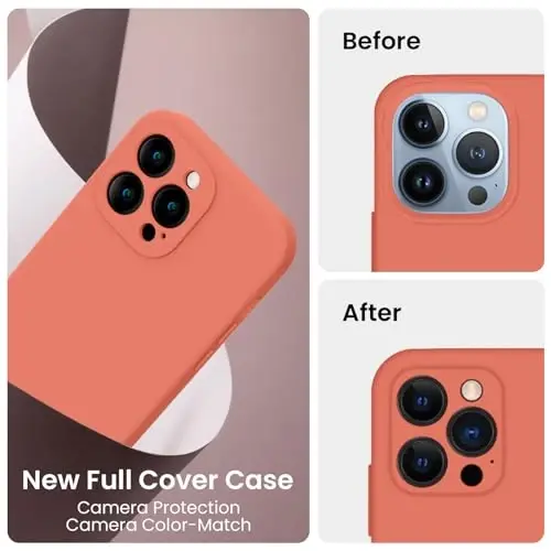 FireNova Designed for iPhone 13 Pro Max Case, Silicone [Camera Protection] Phone Case with [2 Screen Protectors], Soft Anti-Scratch Microfiber Lining Inside, 6.7 inch, Pink Pomelo - 3