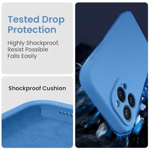 FireNova Designed for iPhone 16 Pro Case, Silicone Upgraded [Camera Protection] Phone Case, Soft Anti-Scratch Microfiber Lining Inside, 2024, Blue - 4
