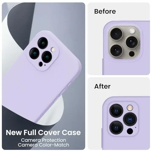 FireNova Designed for iPhone 16 Pro Case, Silicone Upgraded [Camera Protection] Phone Case, Soft Anti-Scratch Microfiber Lining Inside, 2024, Clove Purple - 3