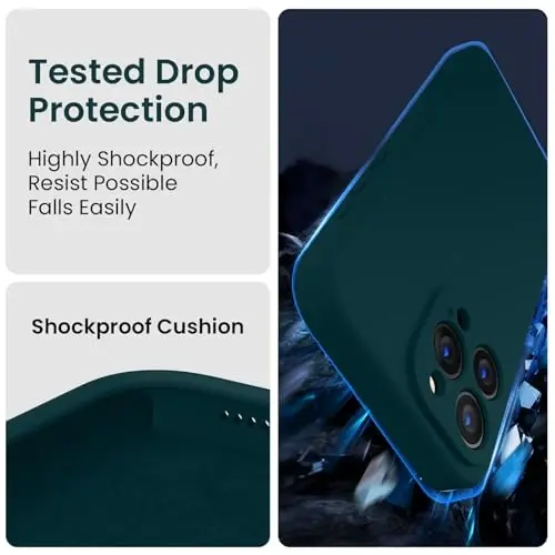 FireNova Designed for iPhone 16 Pro Case, Silicone Upgraded [Camera Protection] Phone Case, Soft Anti-Scratch Microfiber Lining Inside, 2024, Teal - 4