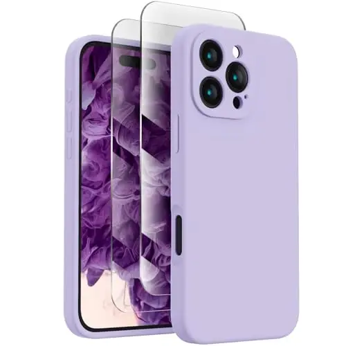 FireNova Designed for iPhone 16 Pro Max Case, Silicone Upgraded [Camera Protection] Phone Case, Soft Anti-Scratch Microfiber Lining Inside, 2024, Clove Purple 