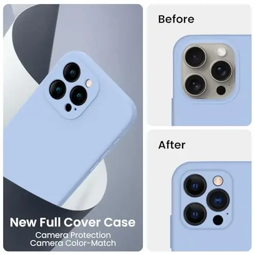 FireNova Designed for iPhone 16 Pro Max Case, Silicone Upgraded [Camera Protection] Phone Case, Soft Anti-Scratch Microfiber Lining Inside, 2024, Light Blue - 3