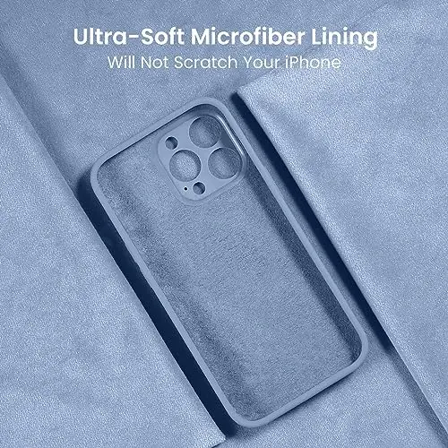 FireNova Designed for iPhone 16 Pro Max Case, Silicone Upgraded [Camera Protection] Phone Case, Soft Anti-Scratch Microfiber Lining Inside, 2024, Light Blue - 5