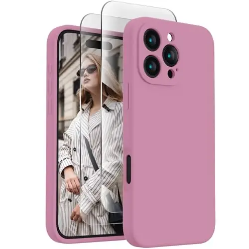 FireNova Designed for iPhone 16 Pro Max Case, Silicone Upgraded [Camera Protection] Phone Case, Soft Anti-Scratch Microfiber Lining Inside, 2024, Lilac Purple 