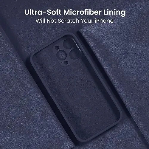 FireNova Designed for iPhone 16 Pro Max Case, Silicone Upgraded [Camera Protection] Phone Case, Soft Anti-Scratch Microfiber Lining Inside, 2024, Navy Blue - 5