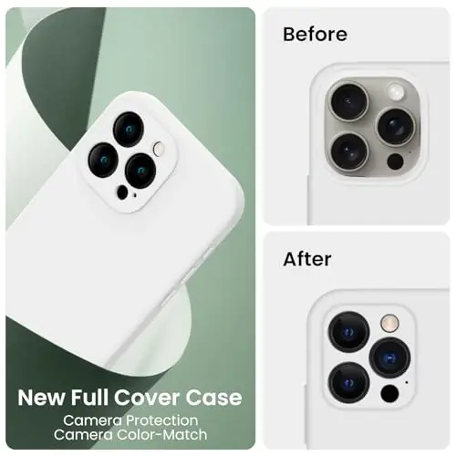 FireNova Designed for iPhone 16 Pro Max Case, Silicone Upgraded [Camera Protection] Phone Case, Soft Anti-Scratch Microfiber Lining Inside, 2024, White - 2
