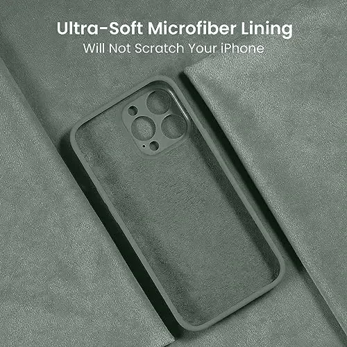 FireNova для iPhone 15 Pro, силиконовый чехол с защитой камеры, [2 защитные пленки на экран], мягкая внутренняя подкладка из микрофибры против царапин, 6,1 дюйма, цвет зеленый Calke - 6