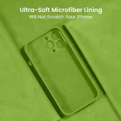 FireNova for iPhone 14 Pro Case, Silicone Upgraded [Camera Protection] Phone Case with [2 Screen Protectors], Soft Anti-Scratch Microfiber Lining Inside, 6.1 inch, Sprout Green - 5