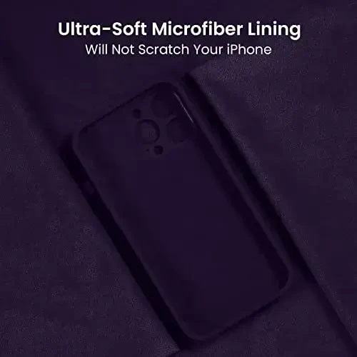 FireNova iPhone 13 Pro Max uchun чехол, Silikon [Kamera himoyasi] Telefon чехоли [2 ekran himoyachisi] bilan, Yumshoq chizishga qarshi mikrofiber astar ichida, 6,7 dyuym, binafsha - 5