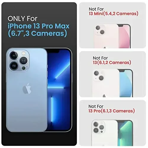 FireNova iPhone 13 Pro Max uchun g'ilof, silikon [Kamera himoyasi] telefon g'ilofi, [2 ekran himoyachisi] bilan, ichida yumshoq tirnalishga qarshi mikrofiber astar, 6,7 dyuym, to'q qizil - 6