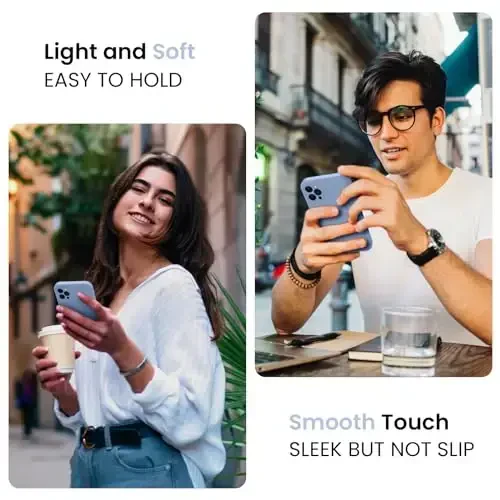 FireNova iPhone 13 Pro Max uchun moʻljallangan gʻilof, silikon [Kamera himoyasi] telefon gʻilofi [2 ekran himoyachisi] bilan, ichida yumshoq tirnalishga qarshi mikrofiber astar, 6,7 dyuym, och koʻk - 2