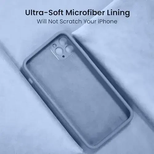 FireNova iPhone 13 Pro Max uchun moʻljallangan gʻilof, silikon [Kamera himoyasi] telefon gʻilofi [2 ekran himoyachisi] bilan, ichida yumshoq tirnalishga qarshi mikrofiber astar, 6,7 dyuym, och koʻk - 5