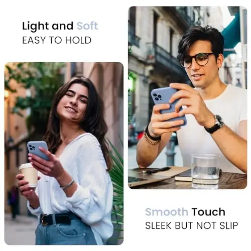 FireNova iPhone 13 Pro Max uchun moʻljallangan gʻilof, silikon [Kamera himoyasi] telefon gʻilofi [2 ekran himoyachisi] bilan, ichida yumshoq tirnalishga qarshi mikrofiber astar, 6,7 dyuym, och koʻk - FIRENOVA (1)