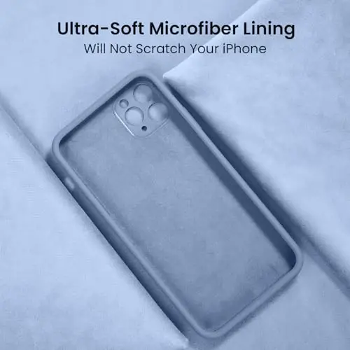 FireNova iPhone 13 Pro Max uchun moʻljallangan gʻilof, silikon [Kamera himoyasi] telefon gʻilofi [2 ekran himoyachisi] bilan, ichida yumshoq tirnalishga qarshi mikrofiber astar, 6,7 dyuym, och koʻk - 5