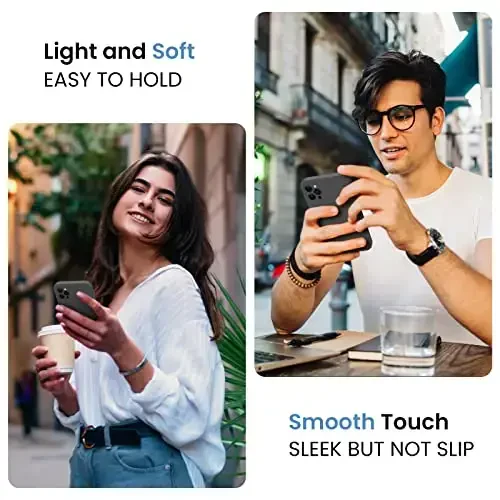 FireNova iPhone 13 Pro Max uchun moʻljallangan gʻilof, silikon [Kamera himoyasi] telefon gʻilofi [2 ekran himoyachisi] bilan, ichki qismi yumshoq chizishga qarshi mikrofiber qoplamali, 6,7 dyuym, kosmik kulrang - FIRENOVA (1)