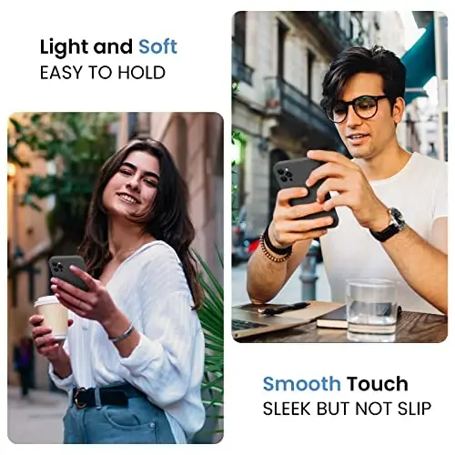 FireNova iPhone 13 Pro Max uchun moʻljallangan gʻilof, silikon [Kamera himoyasi] telefon gʻilofi [2 ekran himoyachisi] bilan, ichki qismi yumshoq chizishga qarshi mikrofiber qoplamali, 6,7 dyuym, kosmik kulrang - FIRENOVA (1)