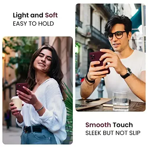 FireNova iPhone 13 Pro Max uchun mo'ljallangan g'ilof, silikon [Kamera himoyasi] Telefon g'ilofi [2 ekran himoyachisi] bilan, ichki qismi yumshoq tirnalishga qarshi mikrofiber astar, 6,7 dyuym, olxo'ri - 2