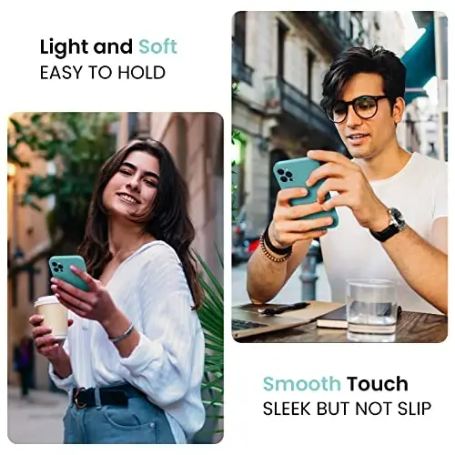 FireNova iPhone 13 Pro Max uchun mo'ljallangan g'ilof, silikon [Kamera himoyasi] Telefon g'ilofi [2 ekran himoyachisi] bilan, ichki qismi yumshoq tirnalishga qarshi mikrofiber astarli, 6,7 dyuym, dengiz ko'ki - 3