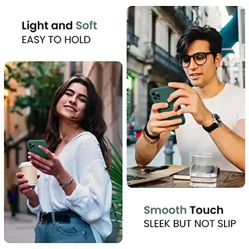 FireNova iPhone 13 Pro Max uchun mo'ljallangan g'ilof, silikon [Kamera himoyasi] telefon g'ilofi [2 ekran himoyachisi] bilan, ichki qismi yumshoq tirnalishga qarshi mikrofiber astarli, 6,7 dyuym, Midnight Green - 2